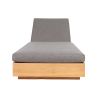 Picture of Sunlounger, tiki, teak natural, cushion ash grey, 80x200x20cm