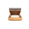 Picture of Sunlounger, tiki, teak natural, cushion ash grey, 80x200x20cm