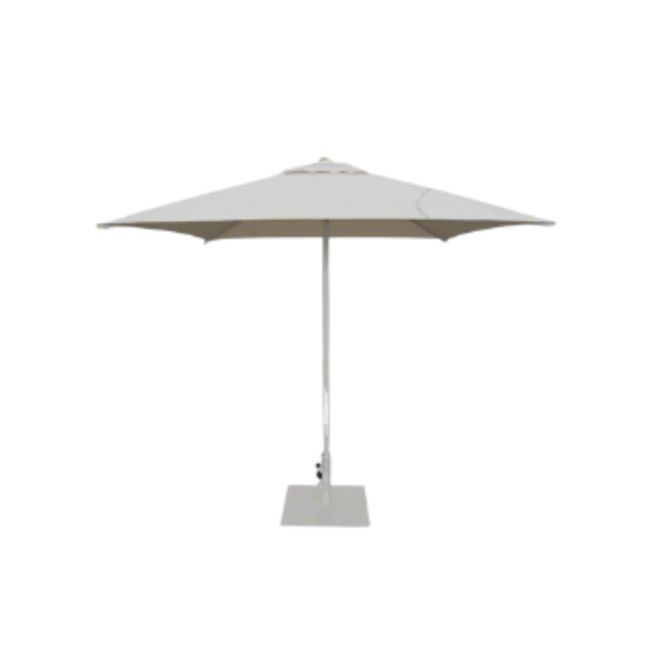 Picture of Umbrella, centra, aluminium white matt and fabric, vanilla,  push up system, no flaps, square, dia.2.1x2.1cm