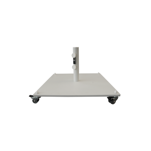 Picture of Steel base 65kg, suitable for  35-48mm pole umbrella, white matt, with wheels, size 70x70x1.6mm