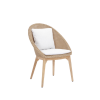 Picture of Chair with armrest, flores, teak natural,  2 cushions titanium, 58.5x63.8x86.2cm