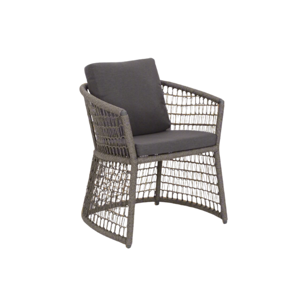 Picture of Chair with armrest, konos, aluminium anthracite, rattan lava mix,  2 cushions midnight (s&b) 66x62x76cm