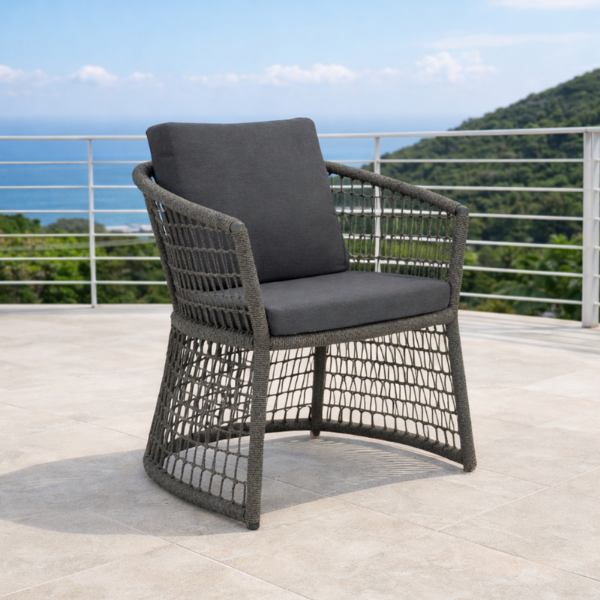 Picture of Chair, konos, aluminium anthracite, rattan lava mix, 66x62x76cm