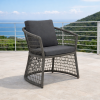 Picture of Chair with armrest, konos, aluminium anthracite, rattan lava mix,  2 cushions midnight (s&b) 66x62x76cm