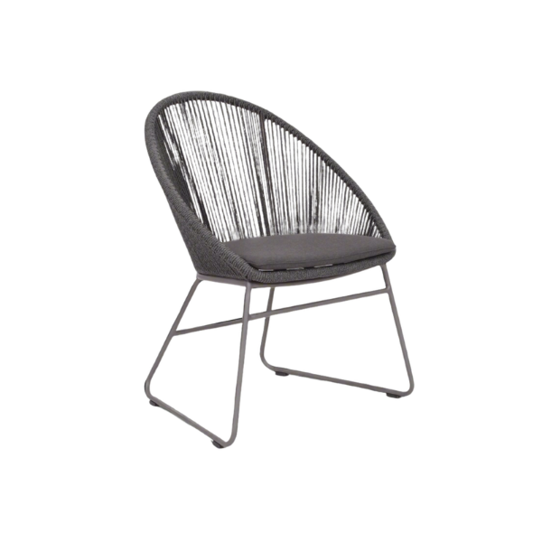 Picture of Chair with armrest, malibu, aluminium grey metallic, rattan pebble mix,  cushion midnight 67x67x86cm