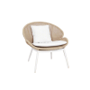 Picture of Chair with armrest, riva,  aluminium white (lcri), rattan honey,  2 cushions titanium (b&s) 79x75x78cm