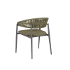Picture of Chair with armrest, selma, aluminium anthracite, rattan olive green, 60x53x73cm