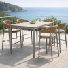 Picture of Bar stool, capri, aluminium warm grey and terra mix, 60x56x103cm