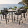 Picture of Stool, malibu, aluminium grey, rattan pebble mix, cushion midnight 54x50x86cm