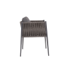 Picture of Chair with armrest, emmy, aluminium anthracite, rattan lava mix, 2 cushions fume  (b&s) 63x61x73cm