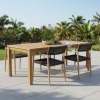 Picture of Chair with armrest, mood, teak natural, rattan lava mix, 55x57x80cm