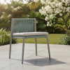 Picture of Side chair, emmy, aluminium blu sage,  cushion fossil, 59x60x72cm