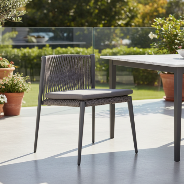 Picture of Chair, emmy, aluminium anthracite, rattan lava mix, 59x60x72cm