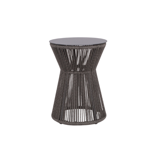 Picture of Coffee table, vega, aluminium anthracite, rattan lava mix, 43x43x56cm