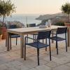 Picture of  chair with armrest, dafne, aluminium anthracite, rattan pebble, 53x63x87cm