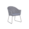 Picture of Chair with armrest, maia, steel taupe, rattan sand, cushion cloud 64x65x84cm