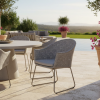 Picture of Chair with armrest, maia, steel taupe, rattan sand, cushion cloud 64x65x84cm