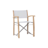 Picture of Chair with armrest, costa, teak natural, fabric, white, 59x56.5x82cm
