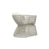 Picture of Chair with armrest, iconic, aluminium grey, rattan pearl, with 2 cushions champagne, (s&b) 76x72x76cm 