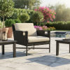 Picture of Lounge chair, elisir, aluminium bronze, rattan bronze carbon, with 2 cushions champagne, (b&s) 76.2x82x75cm