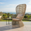 Picture of Lounge chair,iconic, aluminium grey, rattan pearl, 102x78.9x156cm
