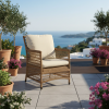 Picture of Sofa 1 seater, ibiza, aluminium caramel, rattan camel, 2 cushions champagne (s&b), 64.5x66.5x84cm
