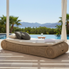 Picture of Sunbed, baia, aluminium caramel, rattan light brown, cushion champagne, 221x85x34cm