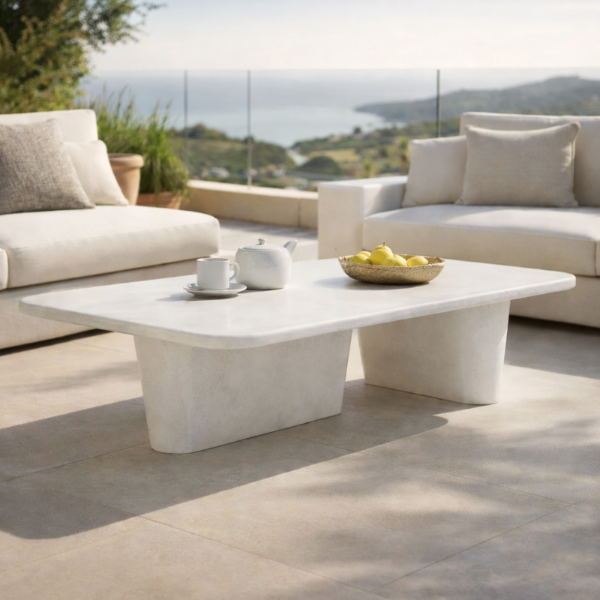 Picture of Coffee table, dual, concrete, linen, 160x70x30cm