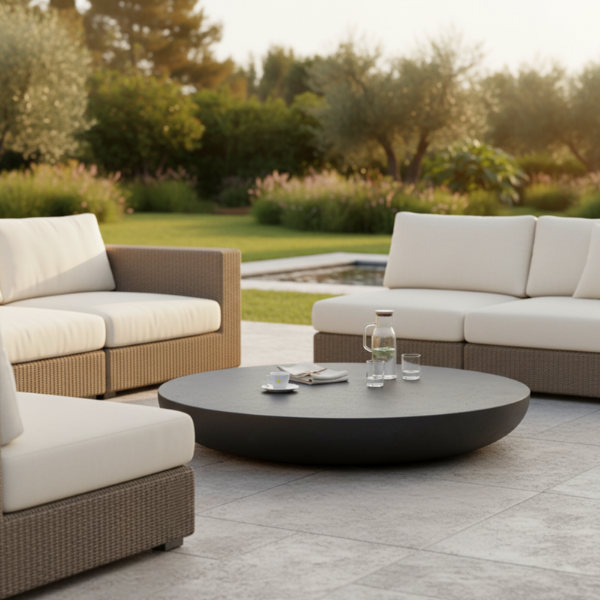 Picture of Coffee table, allure, concrete, anthracite, dia.100x15cm