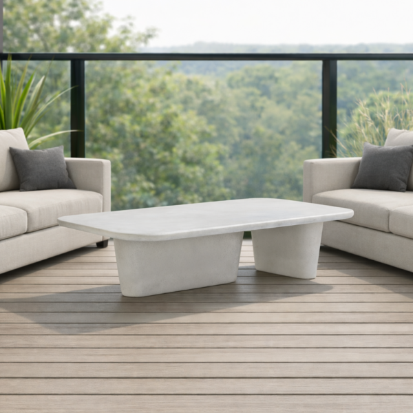 Picture of Coffee table, dual, concrete, linen, 130x70x30cm
