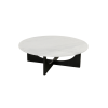 Picture of Coffee table,cross, black base, top marble statuario, dia.110x35cm 