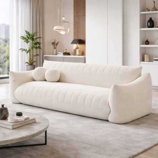 Picture of Sofa 3 seater, metropolitan, light grey, 2 pillows light grey, 242x100x74cm