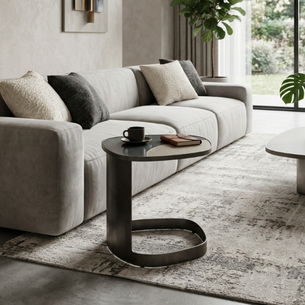 Picture of Coffee table, gatsby, black-gold, 50x50x53cm