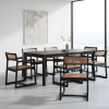 Picture of Chair with armrest, atelier, wood black matte, cream, 54x60x83cm