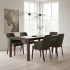 Picture of Chair with armrest, bloom, wood walnut, green,  53x60x84cm