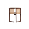 Picture of Chair with armrest, bungalow, wood structure, cushion cream, 62x49x69cm 