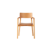 Picture of Chair with armrest, heba, wood structure, cushion leather, cream, 54x48.5x80cm 