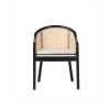 Picture of Chair with armrest, nube, black wood, cushion cream, 59x58x78cm  