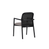 Picture of Chair with armrest, sena, wood black, cushion grey, 56x52x83cm 
