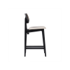Picture of Counter stool, cleo, wood, black matt base, cushion sand, 44.5x51x100cm