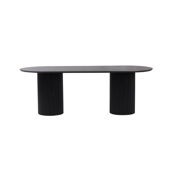 Picture of Dining table, iris, wood, black matte, 220x90x75cm