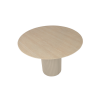 Picture of Dining table, seyschelle, wood, travertine top, ivory white dia.120x75 cm