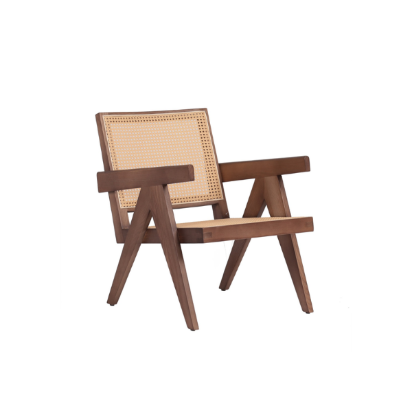 Picture of Lounge chair, vintage, wood walnut, cream, 56x71x71cm