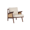 Picture of Lounge chair, linda, wood walnut honey, cushion cream, 68x78x71cm