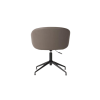 Picture of Office chair, adria, black metal, leather, medium grey, 62x55x74cm