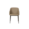 Picture of Chair with armrest, zarina, pu leather marron, metal bronze leg