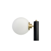 Picture of Floor lamp, steel brushed brass & opal glass&walnut wood finish: ab (s-013), size l65.4*h164cm, socket:e27*2