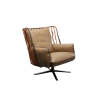 Picture of Armchair, argo boss, iron metal, full leather, koala grey brown, 90x99x103cm