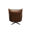 Picture of Armchair, argo boss, iron metal, full leather, koala grey brown, 90x99x103cm