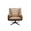 Picture of Armchair, argo boss, iron metal, full leather, koala grey brown, 90x99x103cm